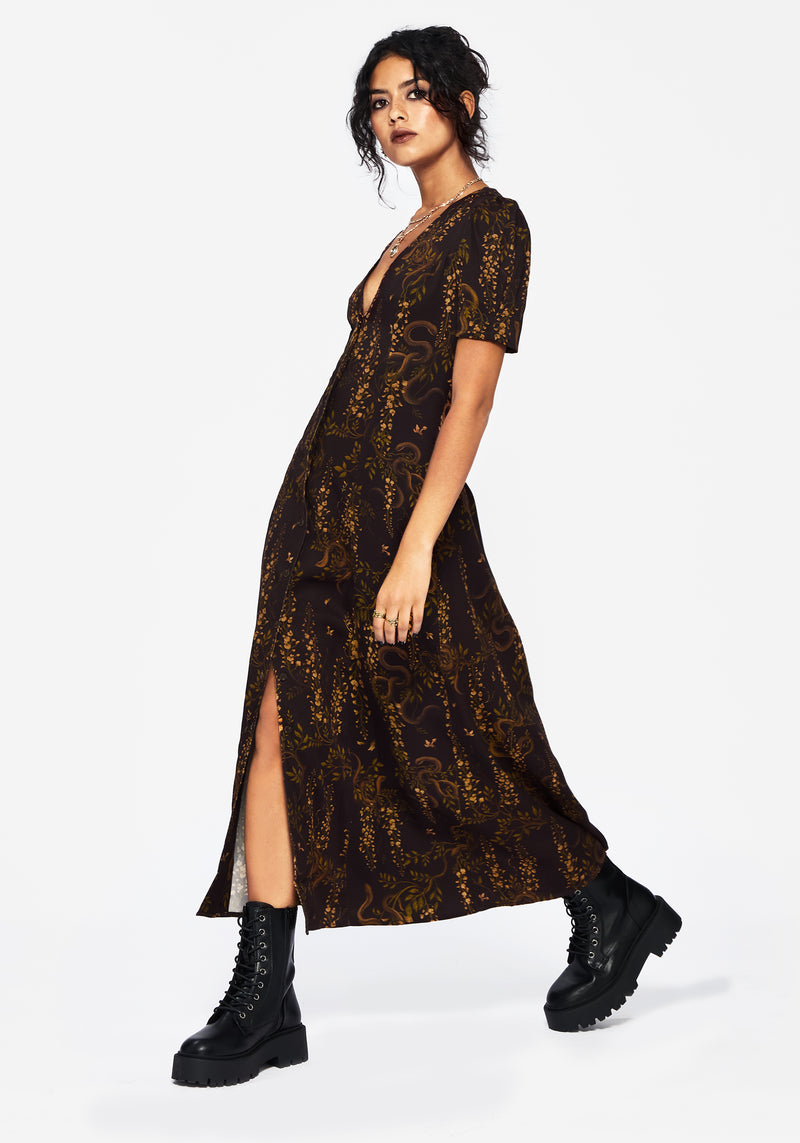 Azazel Schlange Bedruckt Midaxi Kleid