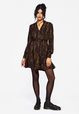 Azazel Schlange Bedruckt Gürtel Mini Kleid