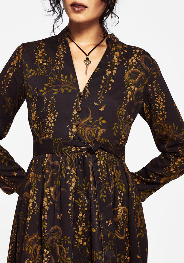 Azazel Schlange Bedruckt Gürtel Mini Kleid
