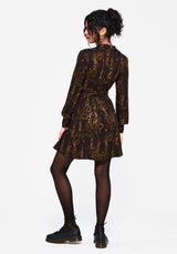 Azazel Schlange Bedruckt Gürtel Mini Kleid