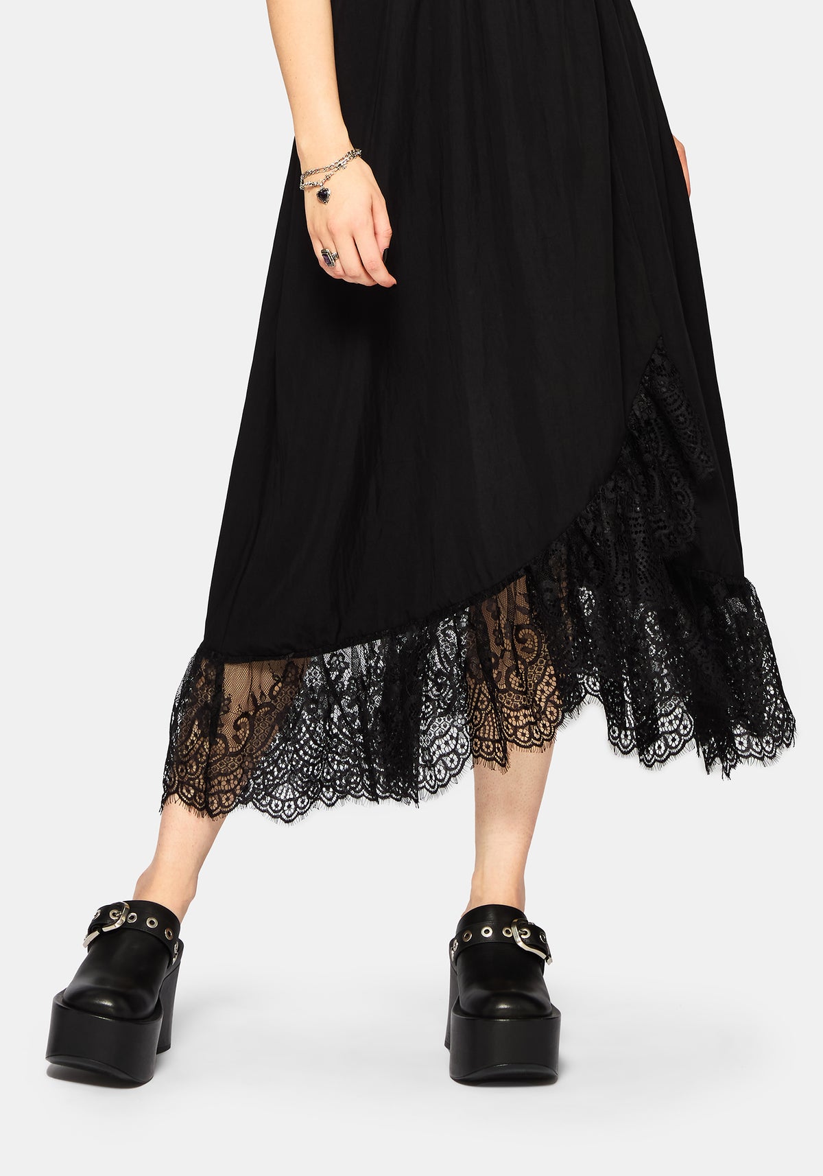 Sorelle Spitze Saum Wickel Midaxi Kleid