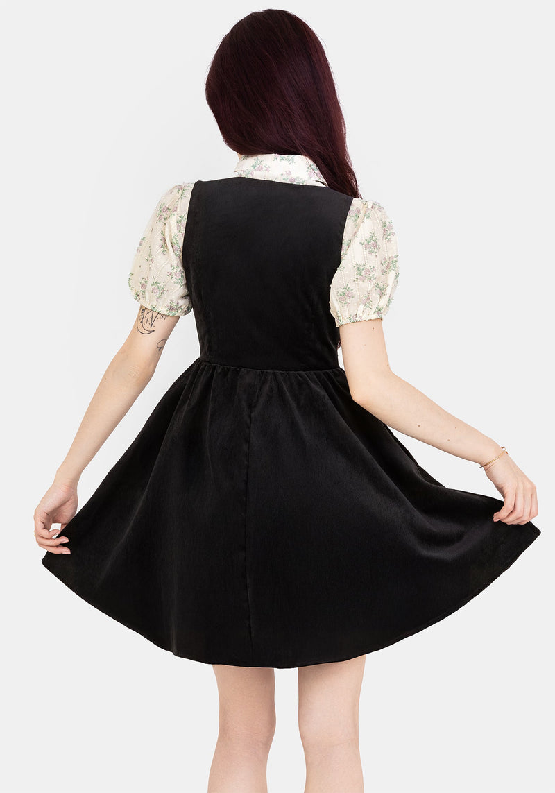 Iris Button Up Pinafore Mini Dress
