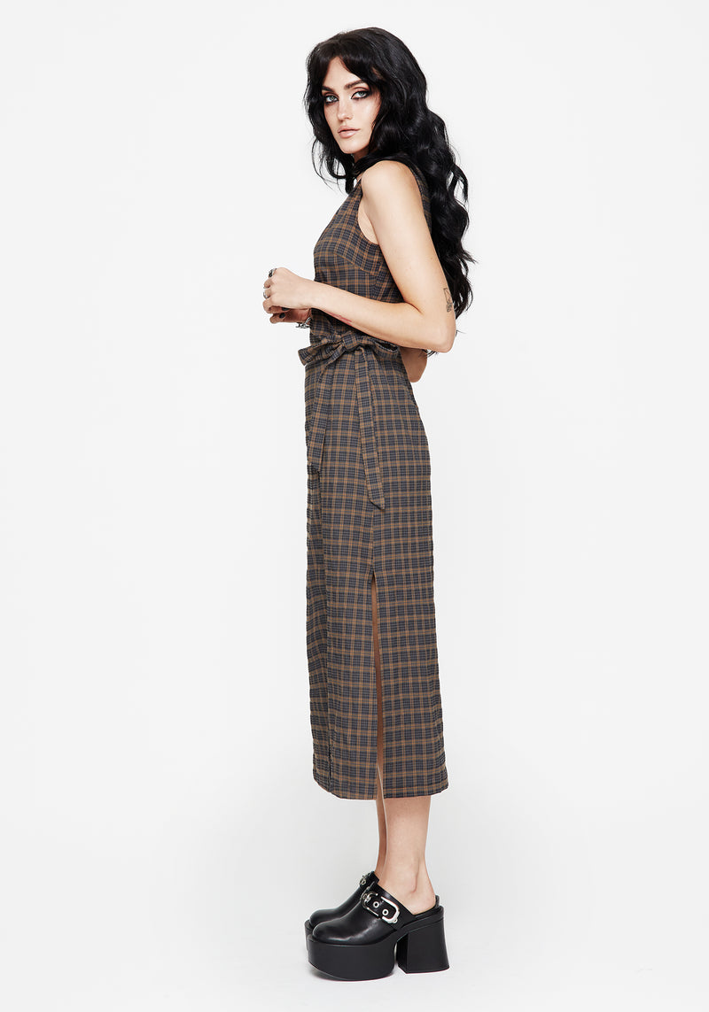 Allure Prüfen Ärmellos Midaxi Wickel Kleid