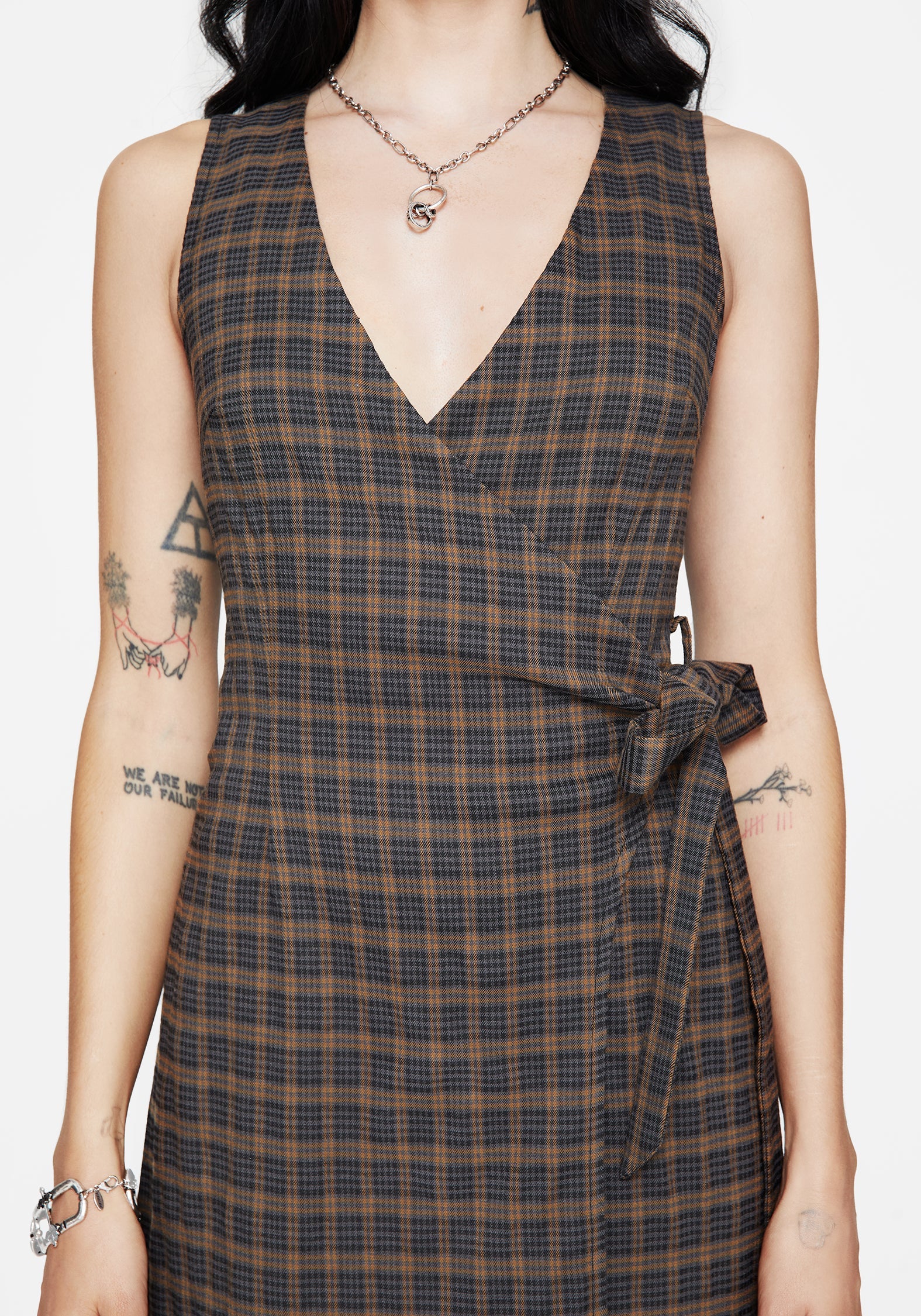Allure Prüfen Ärmellos Midaxi Wickel Kleid