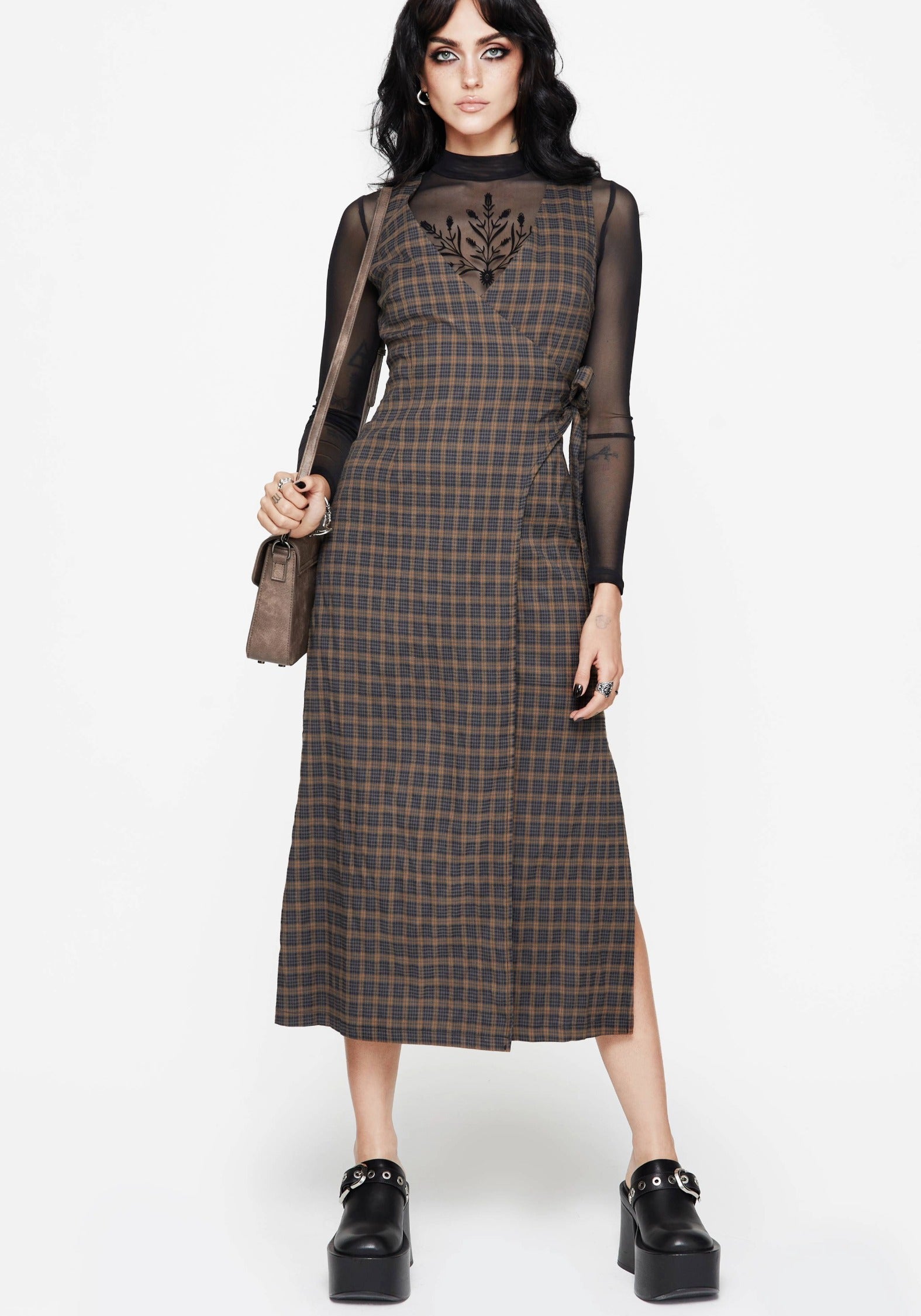 Allure Prüfen Ärmellos Midaxi Wickel Kleid