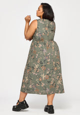 Poison Eden Print Cut Out Midi Dress