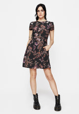 Eloise Blumenmuster Schmetterling Druck Mini Kleid