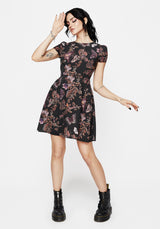 Eloise Blumenmuster Schmetterling Druck Mini Kleid