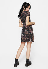 Eloise Blumenmuster Schmetterling Druck Mini Kleid