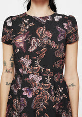 Eloise Blumenmuster Schmetterling Druck Mini Kleid