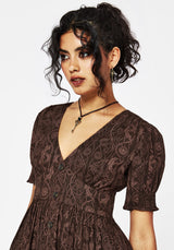 Fianna Midi Kleid - Braun