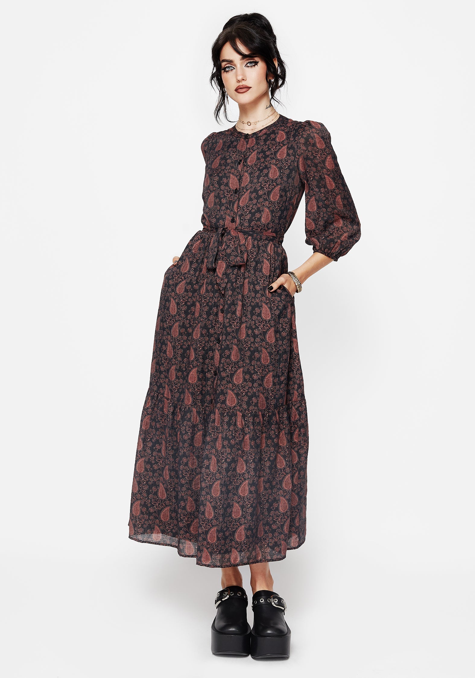Isola Paisley Shift Midaxi Kleid