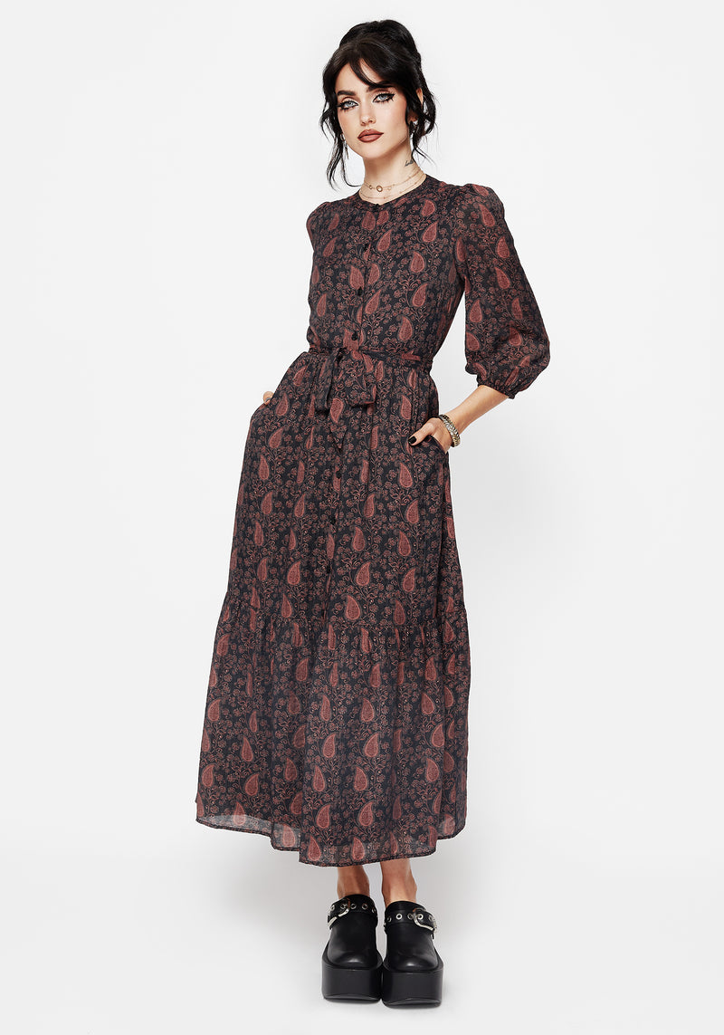 Isola Paisley Shift Midaxi Kleid