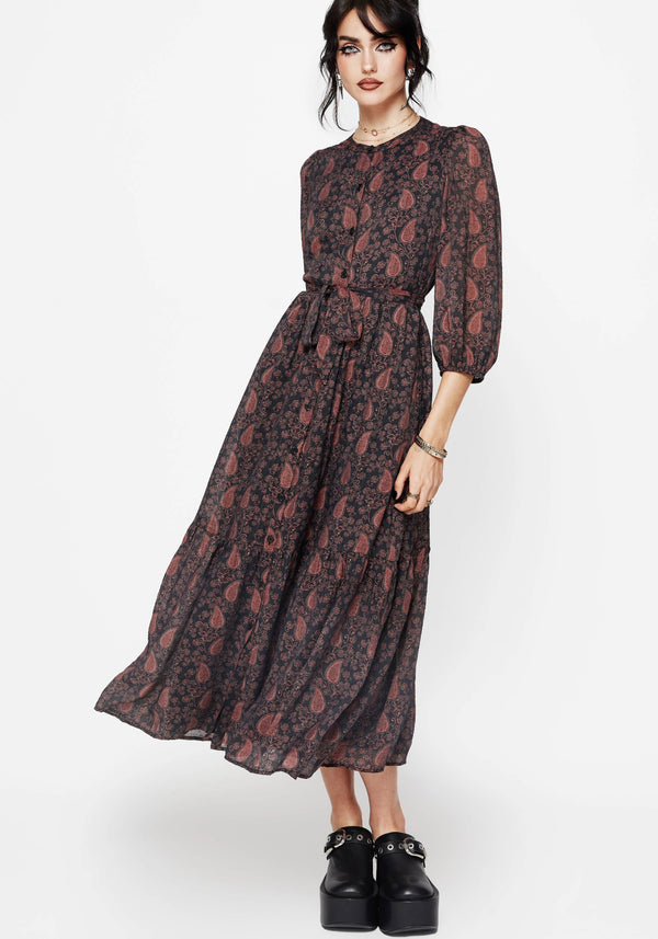 Isola Paisley Shift Midaxi Kleid