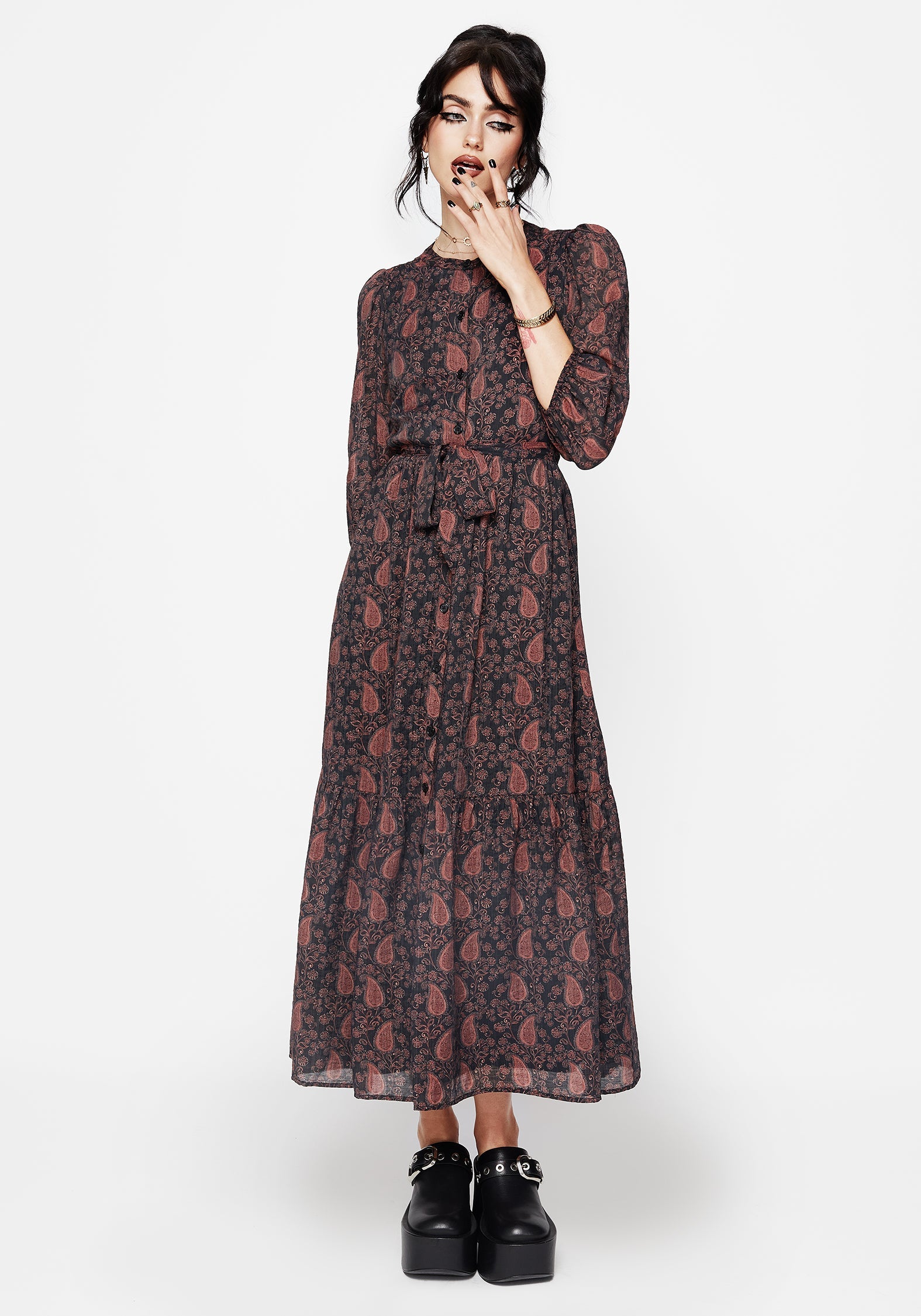Isola Paisley Shift Midaxi Kleid