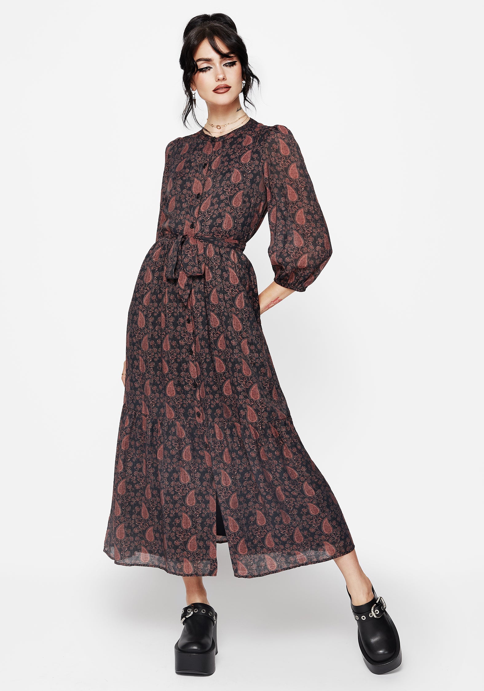 Isola Paisley Shift Midaxi Kleid