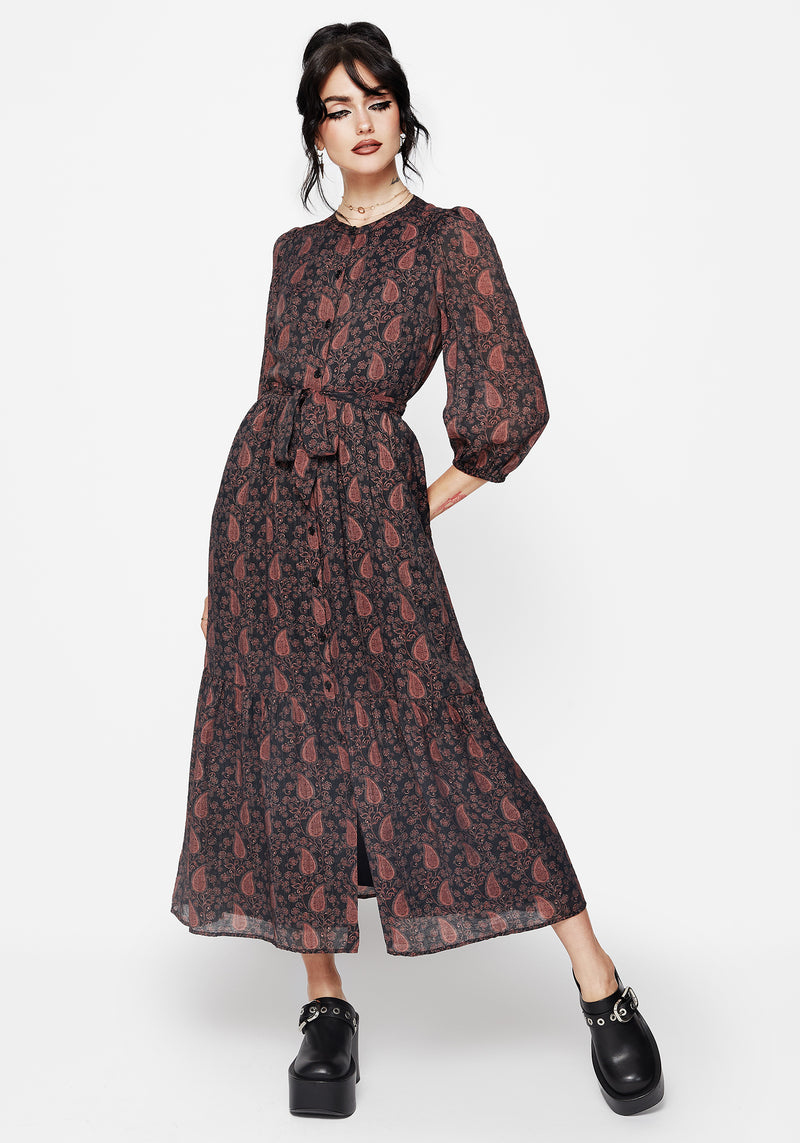 Isola Paisley Shift Midaxi Kleid