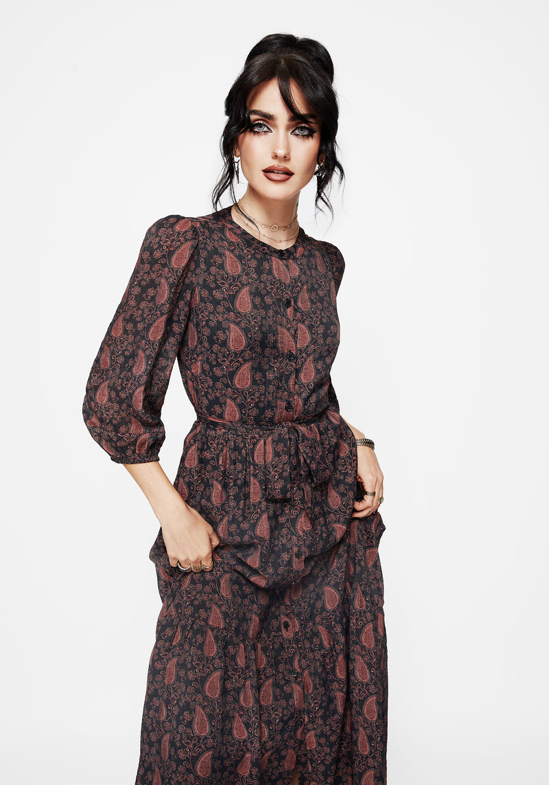 Isola Paisley Shift Midaxi Kleid