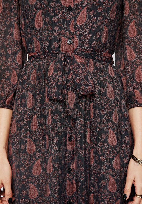 Isola Paisley Shift Midaxi Kleid