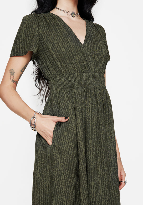 Francesca Bedruckt Wickel Over Midaxi Kleid