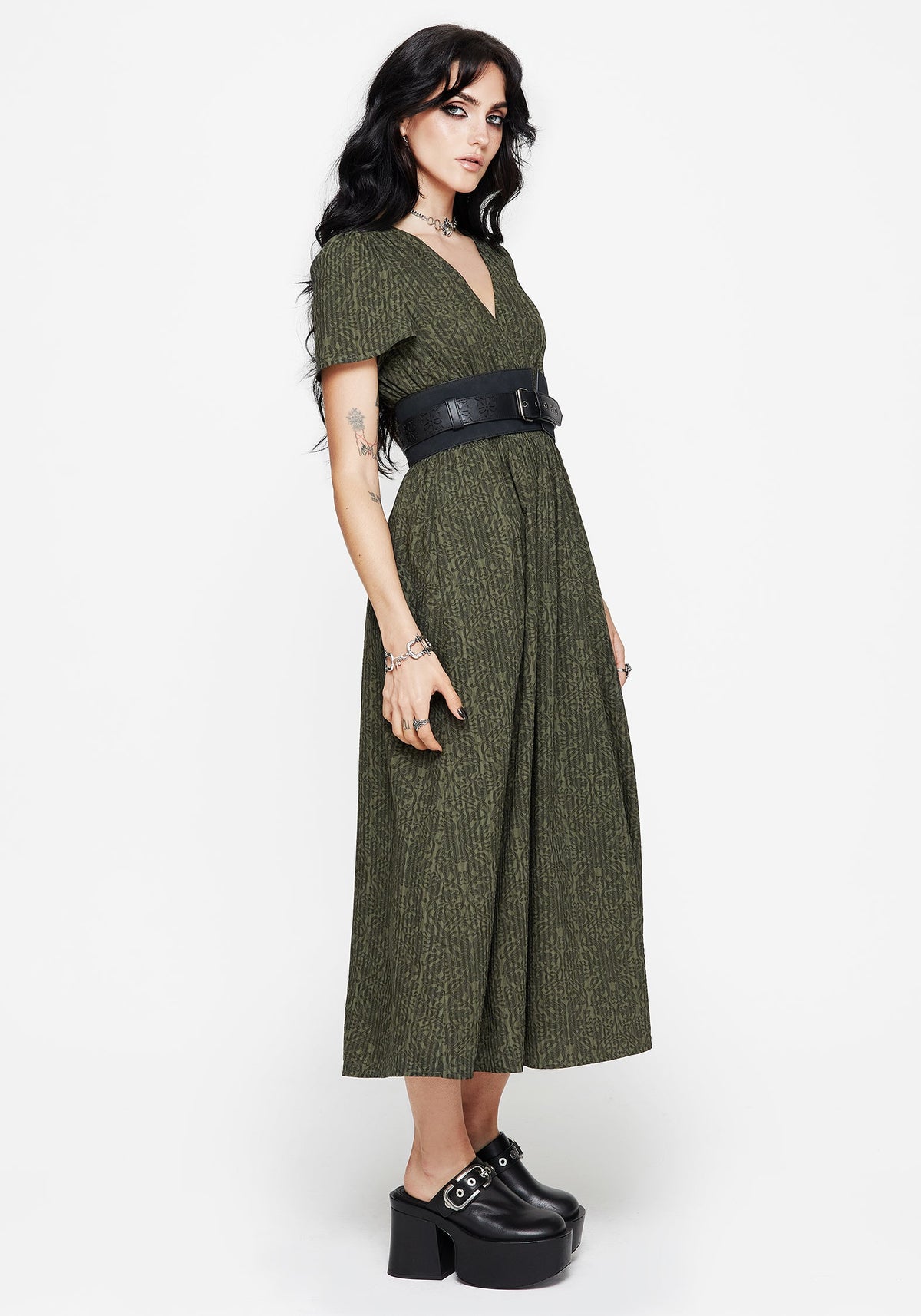 Francesca Bedruckt Wickel Over Midaxi Kleid