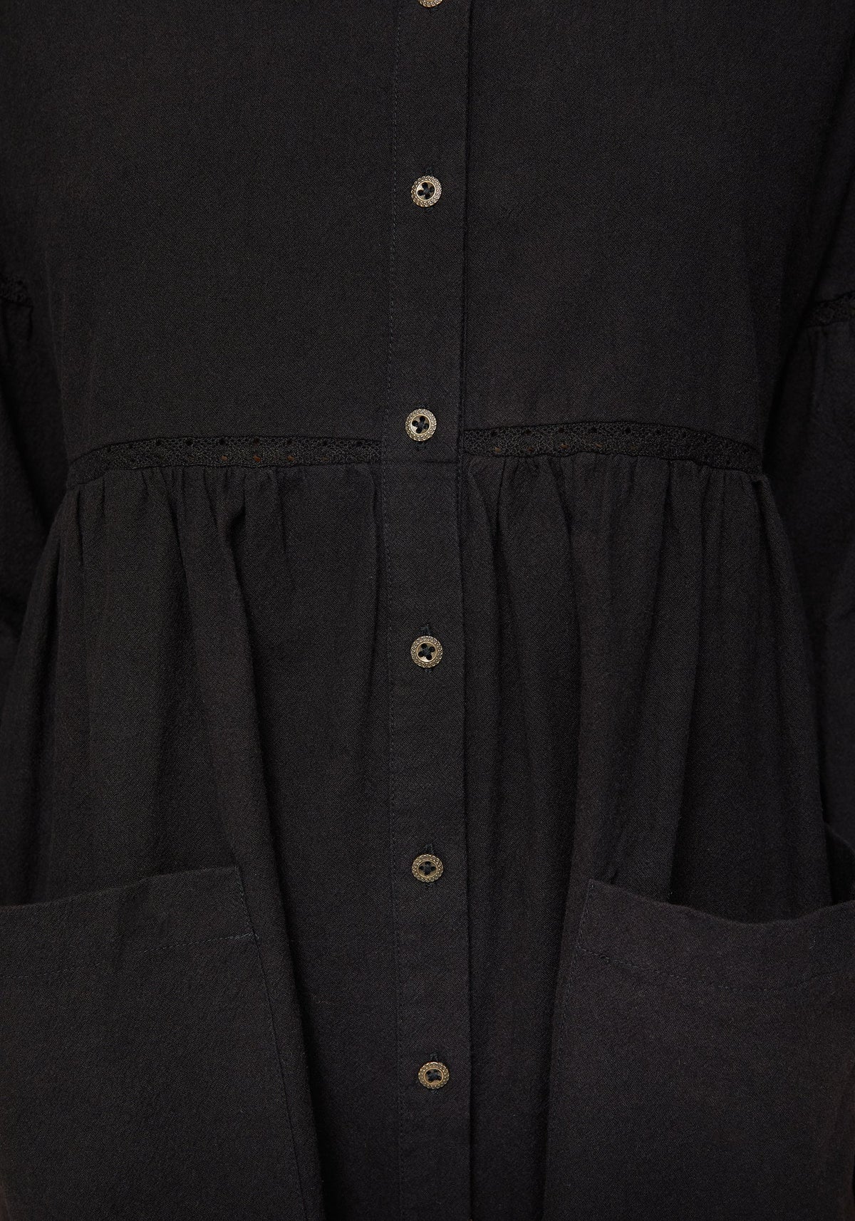 Marigold Cotton Button Up Smock Mini Dress