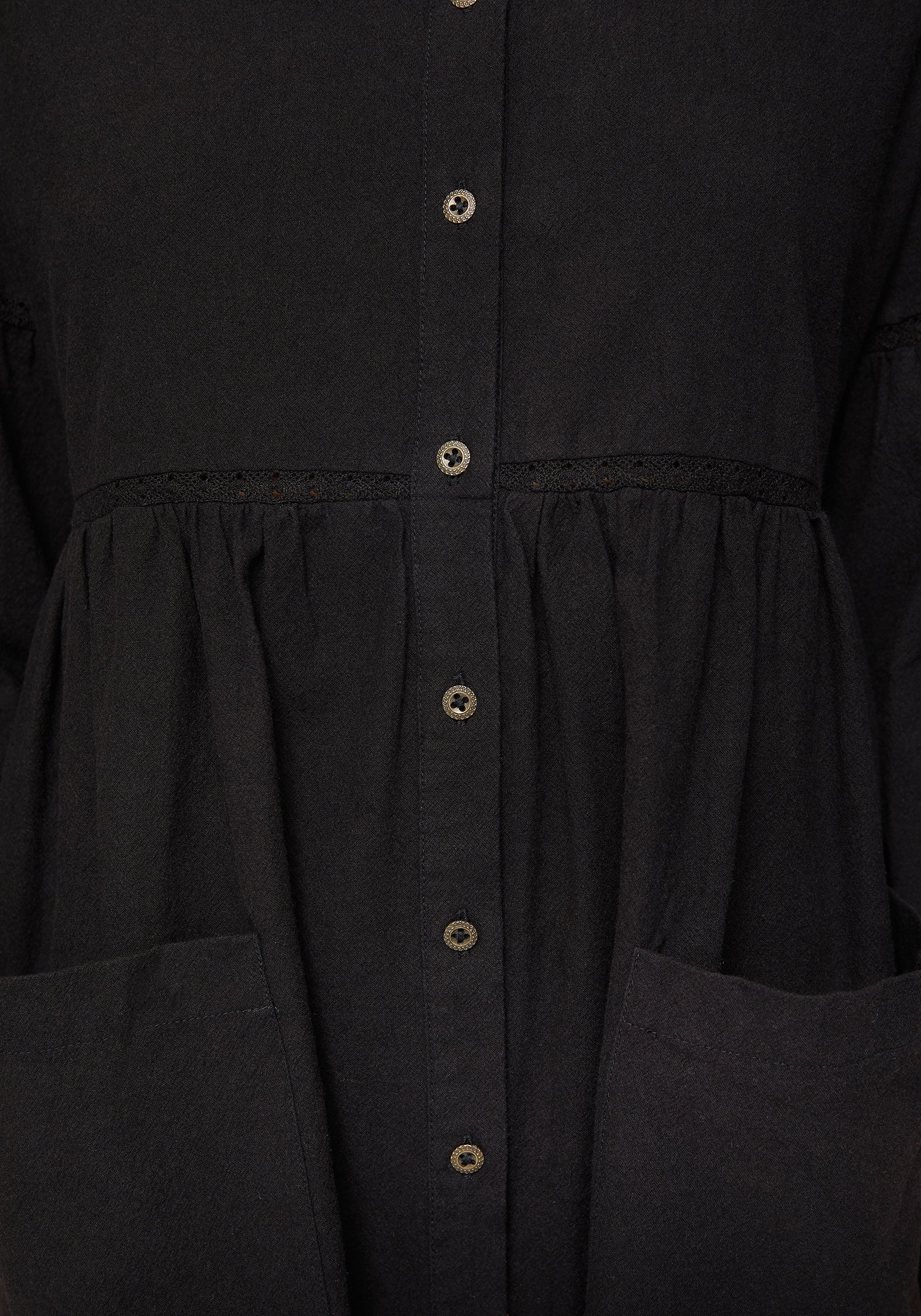 Marigold Cotton Button Up Smock Mini Dress