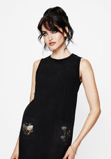 Griffinfly Bestickt Tasche Kordel Mini Kleid