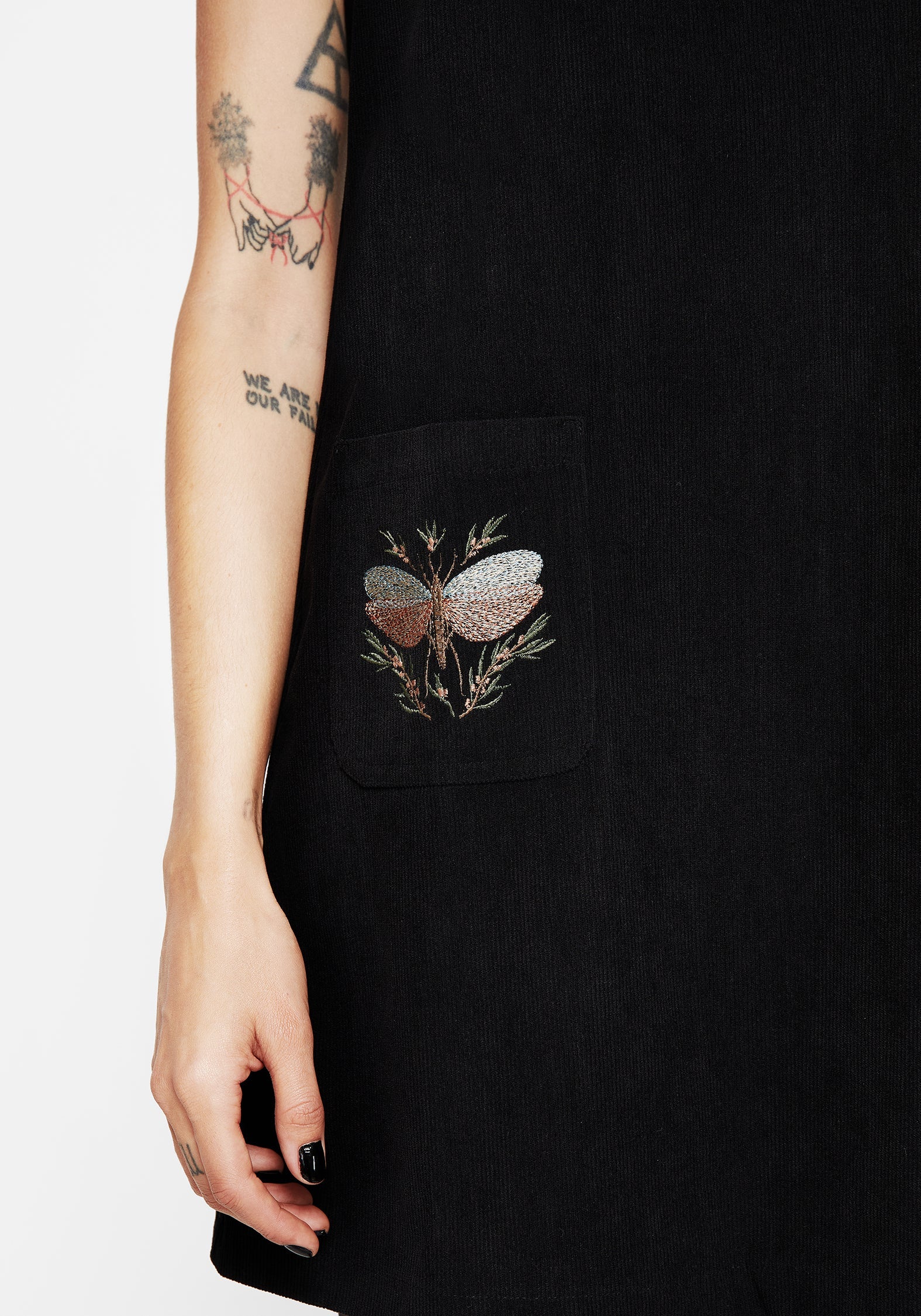 Griffinfly Bestickt Tasche Kordel Mini Kleid