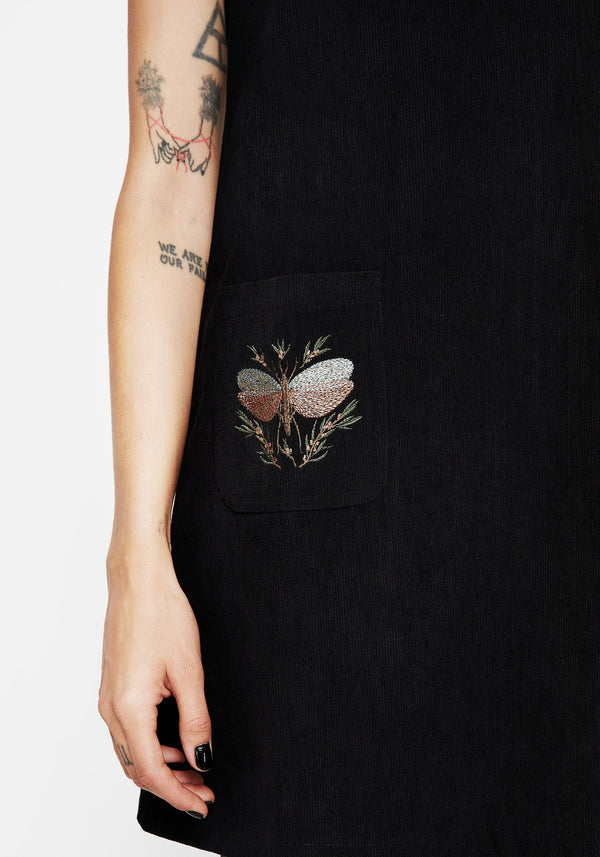 Griffinfly Bestickt Tasche Kordel Mini Kleid