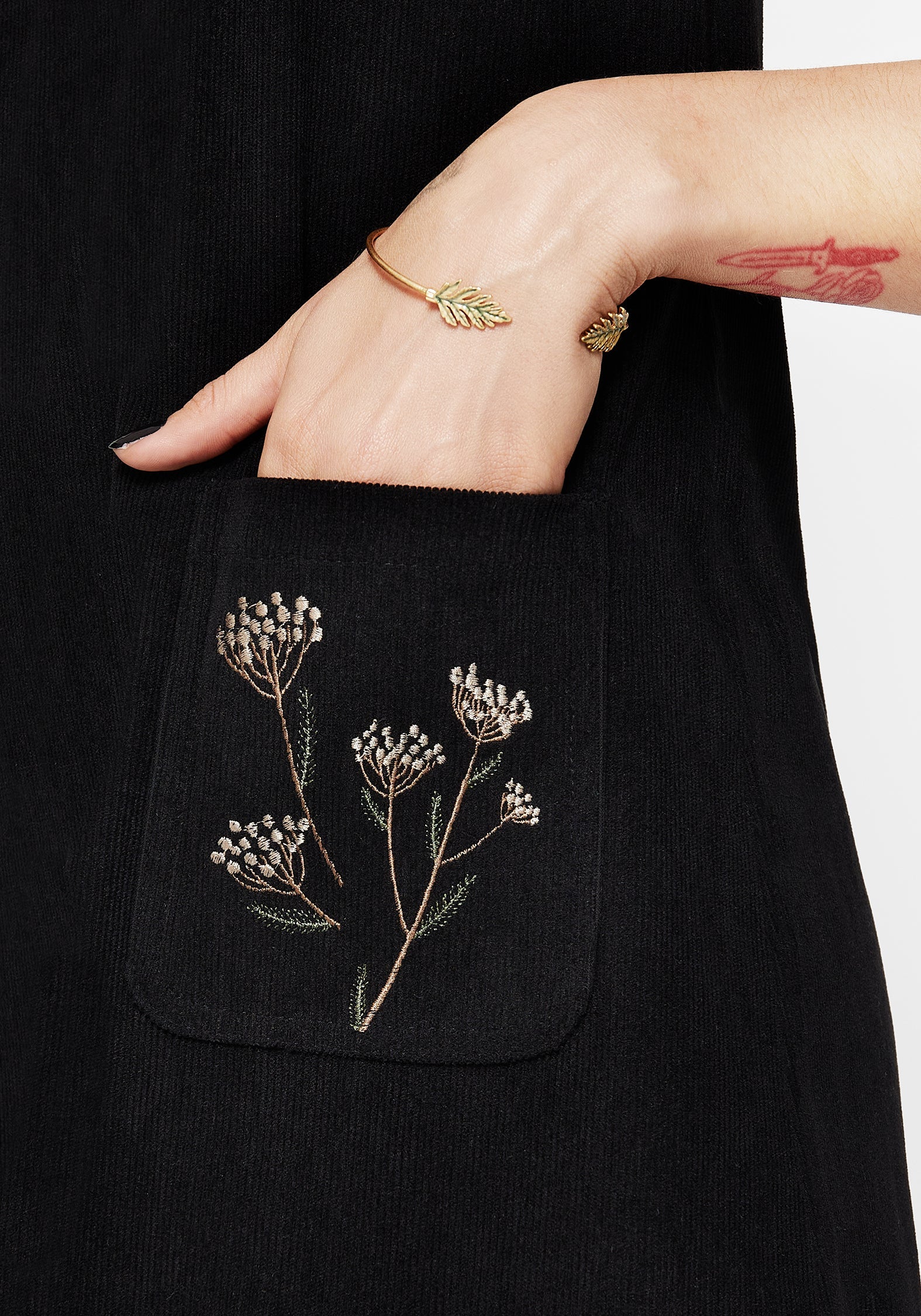 Griffinfly Bestickt Tasche Kordel Mini Kleid