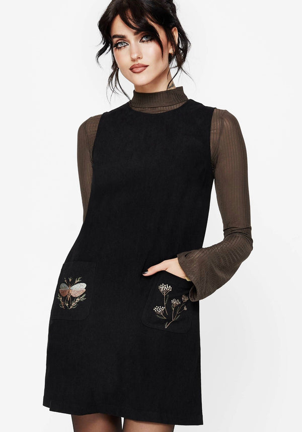 Griffinfly Bestickt Tasche Kordel Mini Kleid
