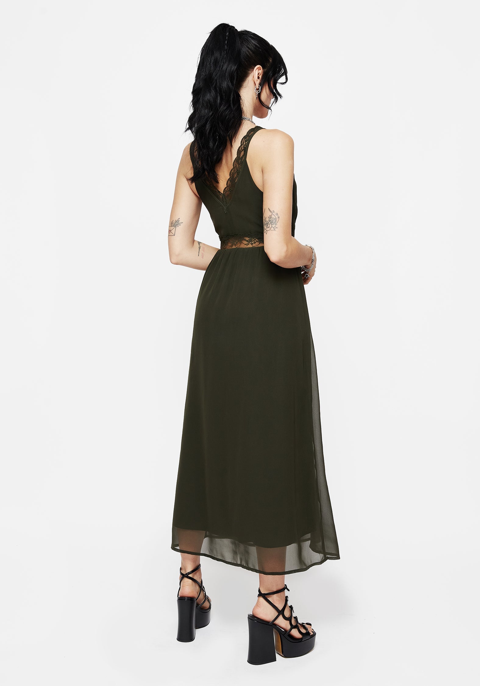 Idalia Lace Insert Cami Midi Dress