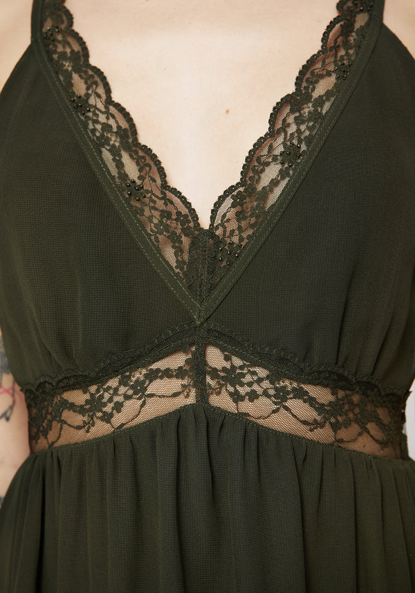 Idalia Lace Insert Cami Midi Dress