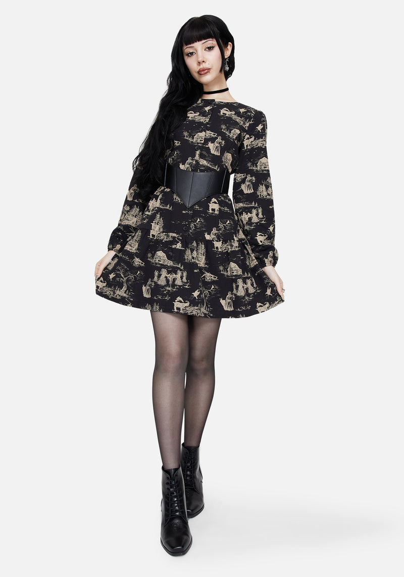 Lacelle Cotton Button Up Long Sleeve Mini Dress Disturbia Lacelle Cotton Button Up Long Sleeve Mini Dress Disturbia