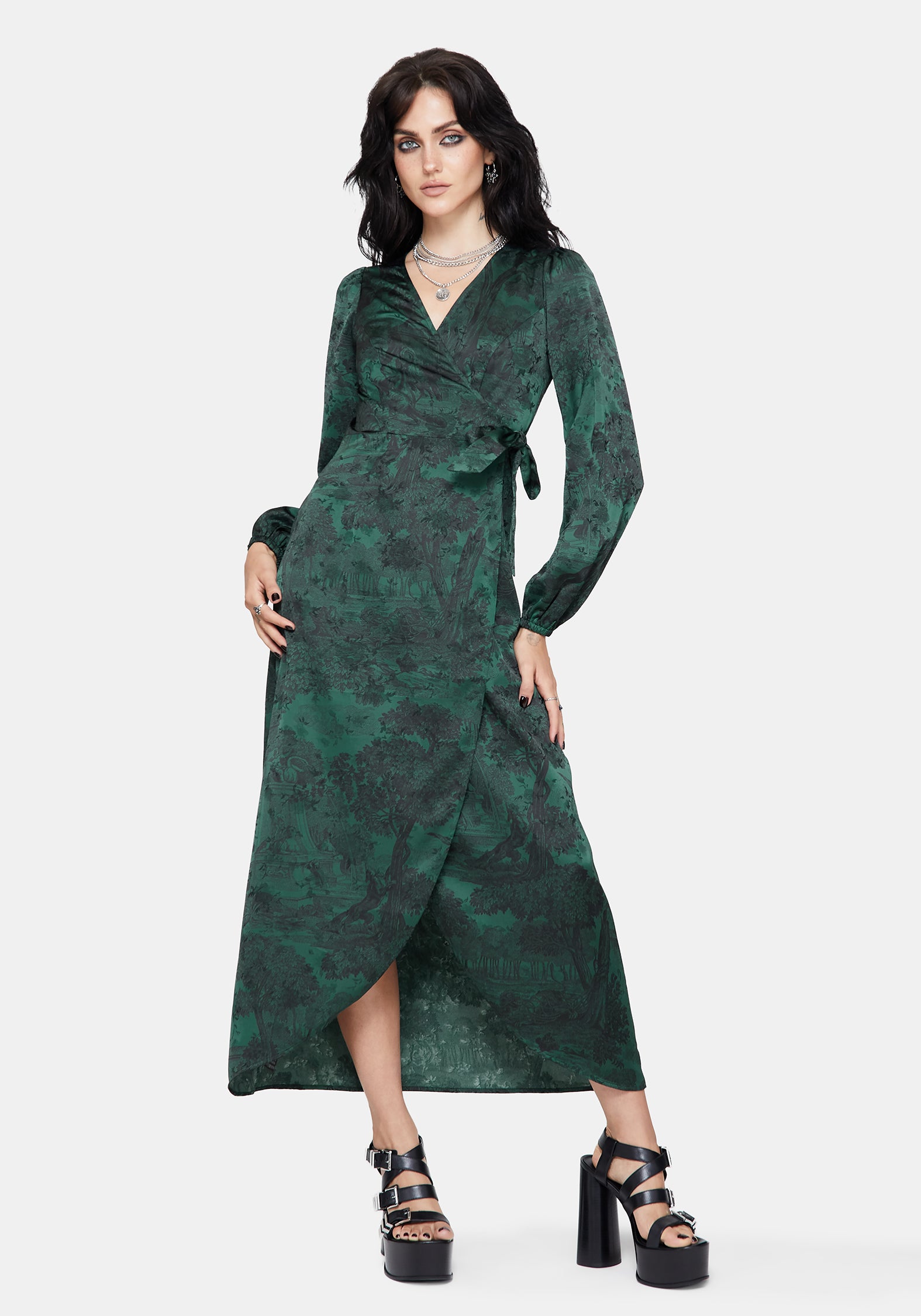 Solara Toile Druck Maxi Kleid