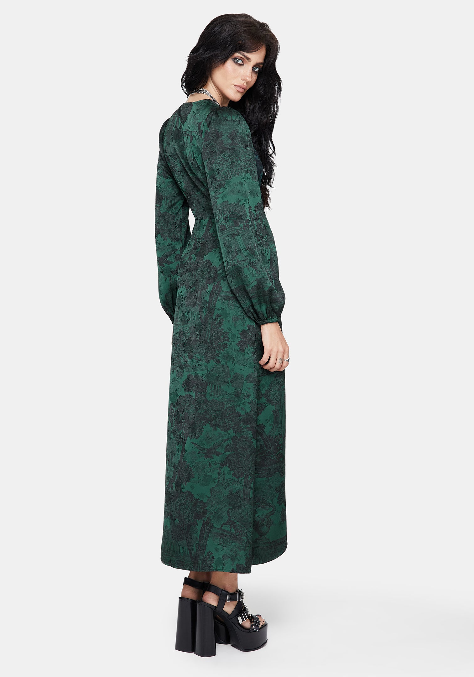 Solara Toile Druck Maxi Kleid