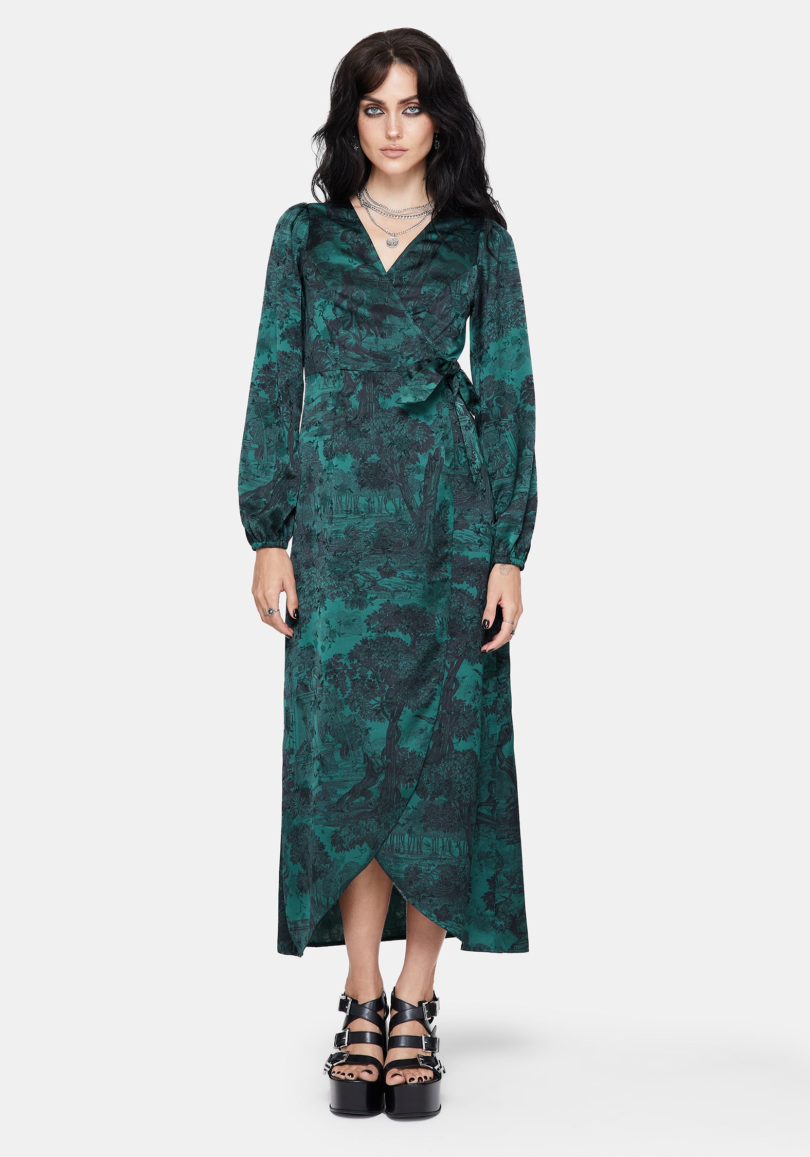Solara Toile Druck Maxi Kleid
