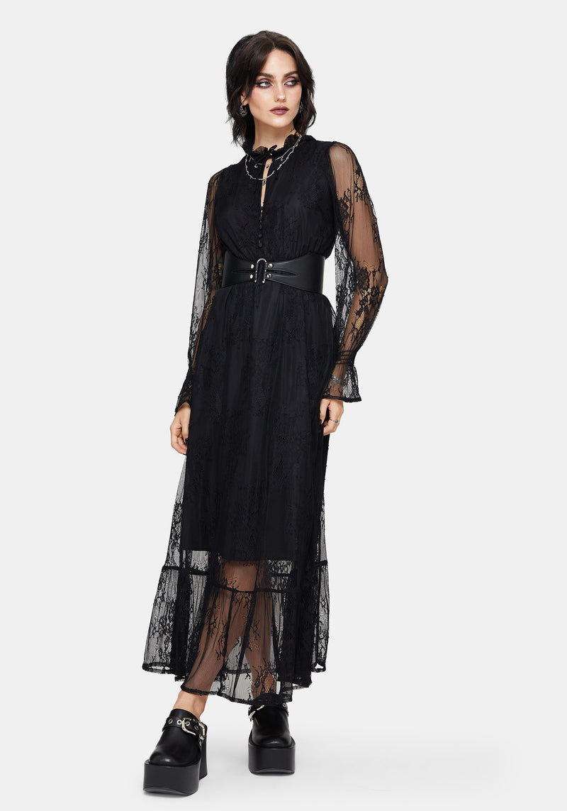 Bertha Lace Tiered Long Sleeve Maxi Dress