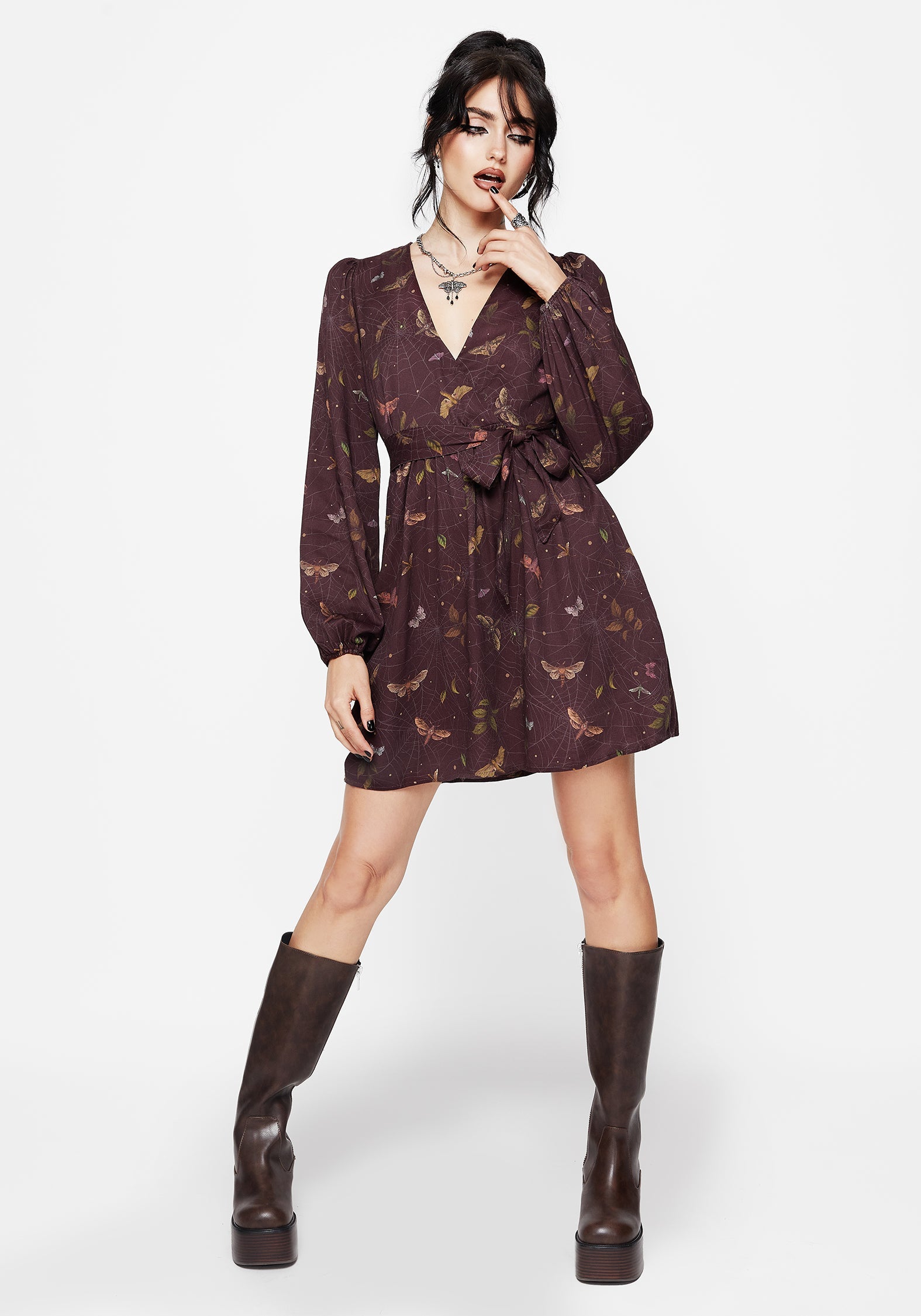 Celia Motte Bedruckt Mini Wickel Kleid