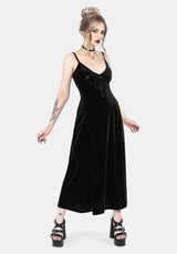 Opia Cami Beaded Embroidered Velour Midaxi Dress