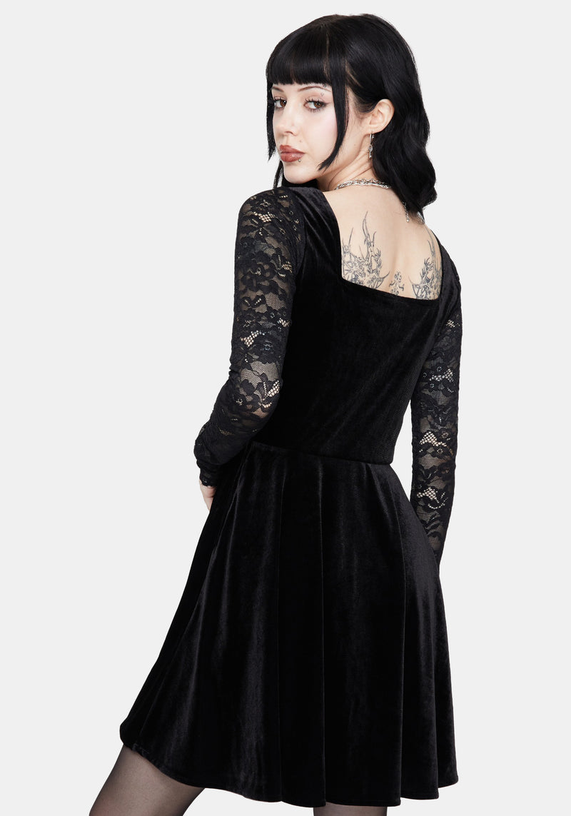 Vice Lace Sleeve Velour Mini Dress Disturbia Vice Lace Sleeve Velour Mini Dress Disturbia