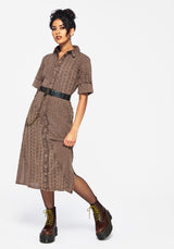 Summerisle Baumwolle Broderie Detail Krawatte Wickel Midi Hemd Kleid
