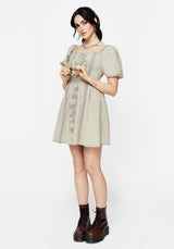 Caustic Baumwolle Rüsche Mini Kleid