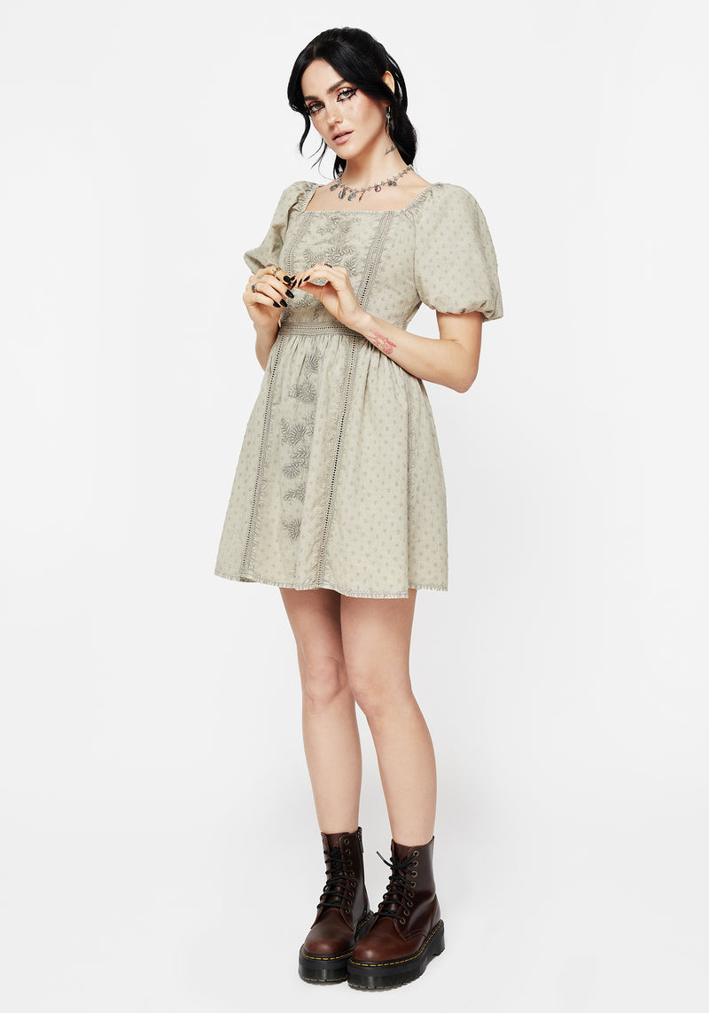 Caustic Baumwolle Rüsche Mini Kleid