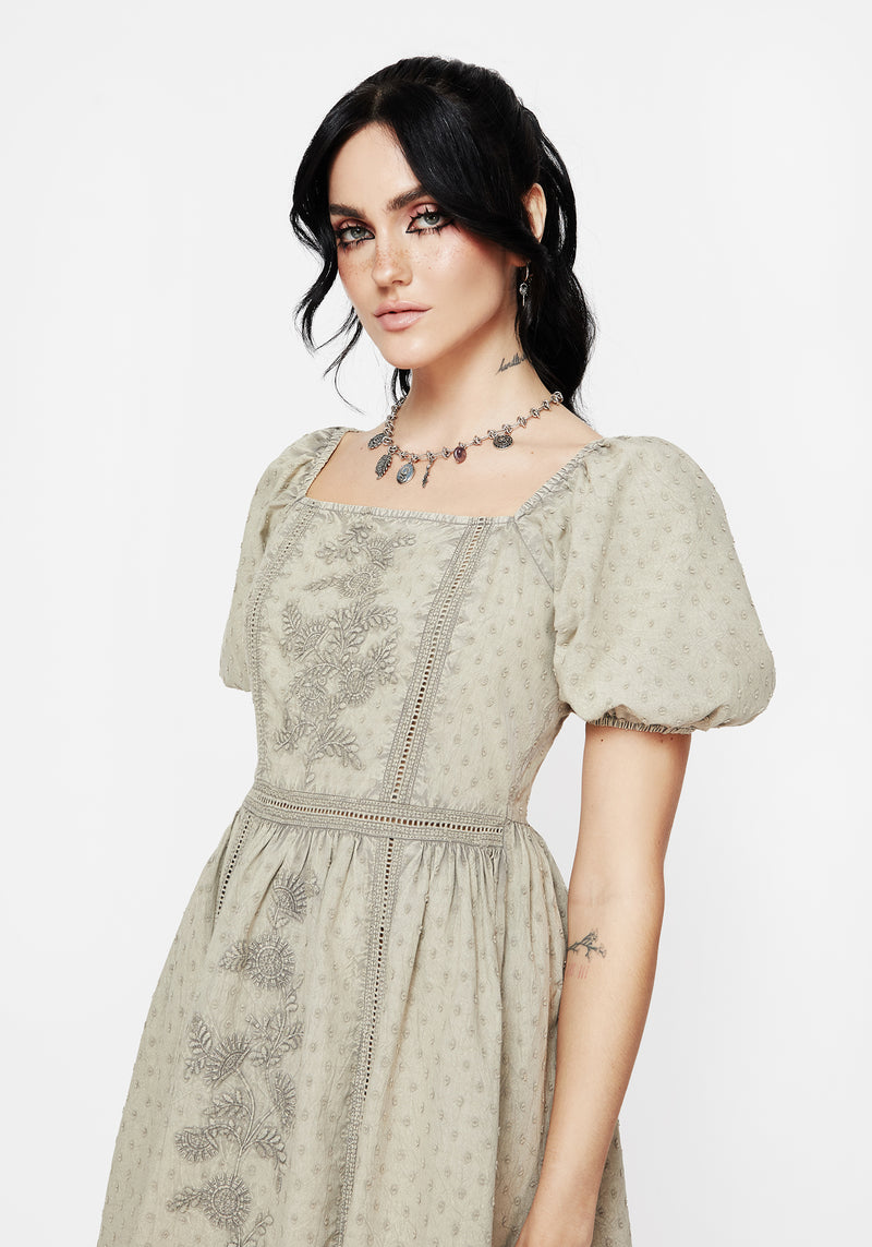 Caustic Baumwolle Rüsche Mini Kleid