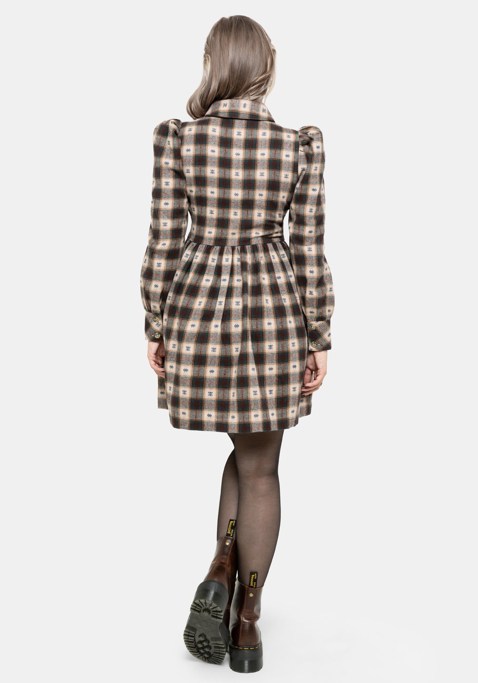 Emily Baumwolle Prüfen Mini Hemd Kleid