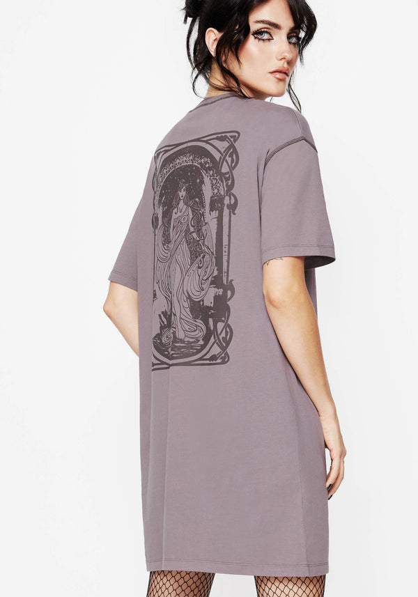 Saria Baumwolle Goddess Bedruckt Jersey T-Shirt Kleid