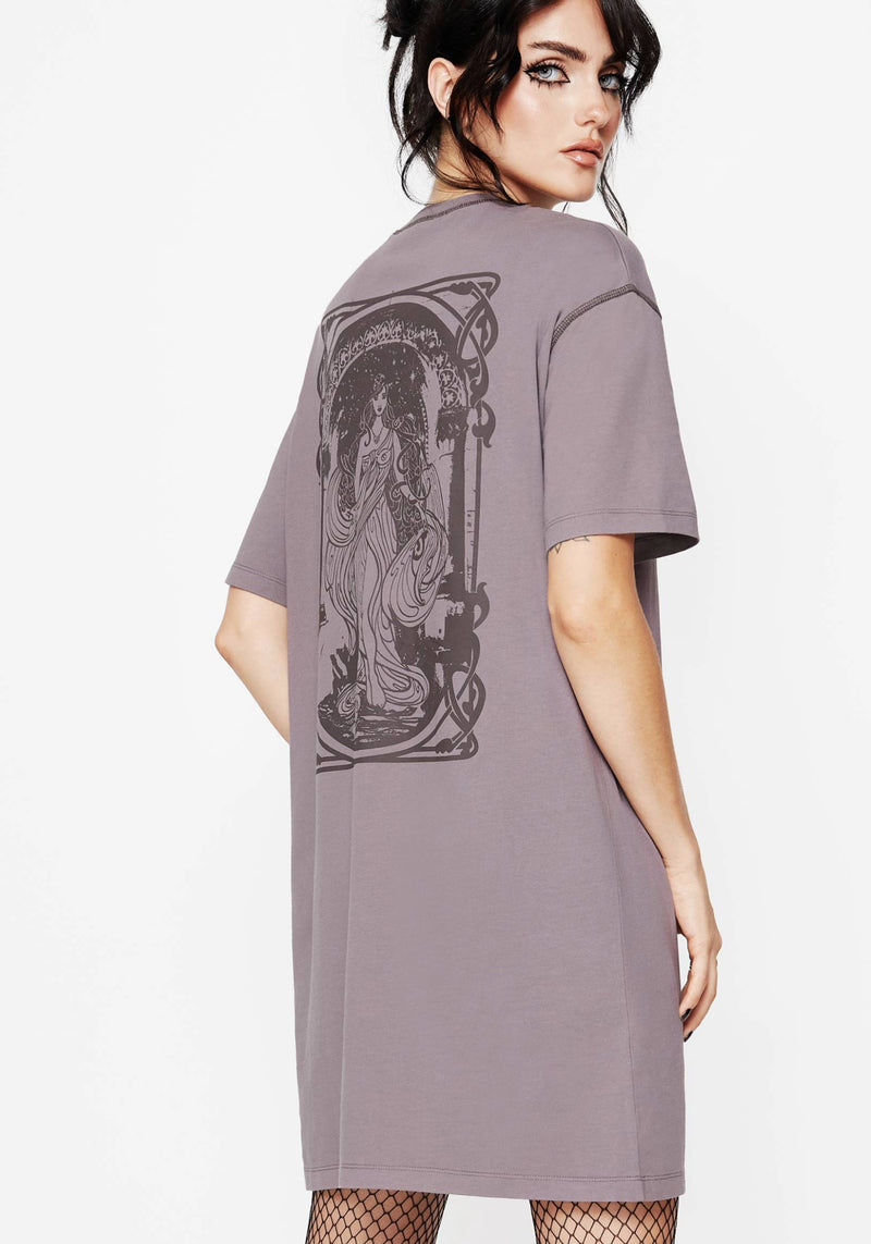 Saria Baumwolle Goddess Bedruckt Jersey T-Shirt Kleid