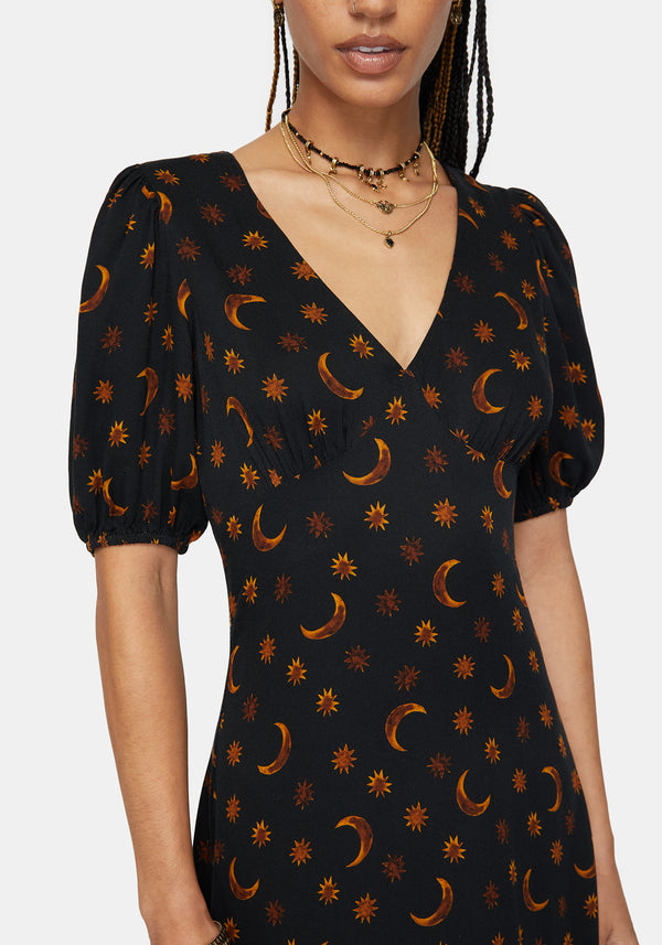 Elura Celestial Print Midaxi Dress